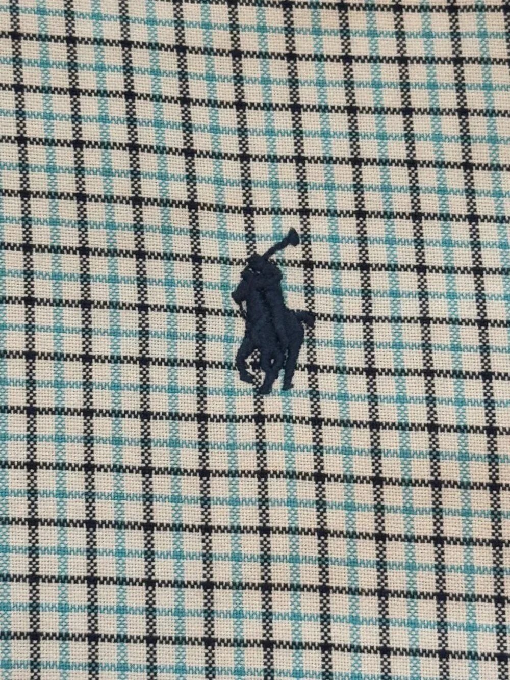 Polo Ralph Lauren Plaid Button Down Shirt Youth XL 18-20 Teal Navy Mens XS EUC
